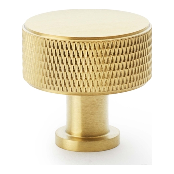 AW807K-35-SBPVD • 35mm • Satin Brass • Alexander & Wilks Lucia Knurled Cupboard Knob